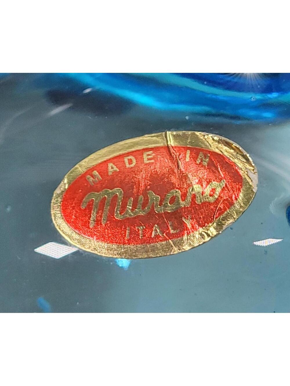 Vintage Murano Italy Blue Blown Glass Swan Duck Bird Paper Weight - Picture 2 of 10